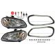 4 Pieces Combo - Headlamp & Headlight Bezel Chrome - Driver & Passenger Side (Fit: Freightliner M2 106 112 Business Class )