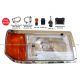 Headlight with Adjusters, Corner Lamp and Chrome Bezel - Passenger Side (Fit: Peterbilt 375 385 Trucks)