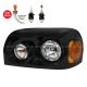 Freightliner Century Headlight Black with LED Corner Lamp Driver Side