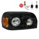 Freightliner Century Headlight Black with LED Corner Lamp Passenger Side