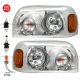 Headlight Chrome with LED Corner Lamp Driver and Passenger Side (Fit: Freightliner Century Truck 2004-2015 )