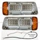 LED Headlight with Amber LED Turn Signal Light and Chrome Bezel - Driver and Passenger Side (FIt: 1989-2003 Freightliner FLD)