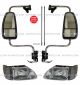 International 9200 Door Mirror Power Heated Black with Arm & Headlight with LED CORNER LAMP - Driver & Passenger Side