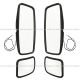 Door Mirror Detached Main and Wide Angle Convex Black - Driver & Passenger Side Fit: (1998-2004) Hino FE2620, (1999-2004) Hino FB1817 FD2220, (1998-2003) SG3325 