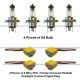8 Pieces Combo - 4pcs H4 Bulbs with 4pcs 3 Wire 3 Pin Female Universal H4 Bulb Light Connect Pigtail Wire Harness