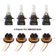 8 Pieces Combo - 4pcs 9005XS Bulbs with 4pcs 2 Wire 2 Pin Female Universal 9005XS Bulb Light Connect 