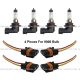 8 Pieces Combo - 4pcs 9006 Bulbs with 4pcs 2 Wire 2 Pin Female Universal 9006 Bulb Light Connect Pigtail Wire Harness
