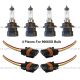 8 Pieces Combo - 4pcs 9006XS Bulbs with 4pcs 2 Wire 2 Pin Female Universal 9006XS Bulb Light Connect  Pigtail Wire Harness